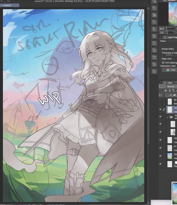 late night wip.. finally working on my first full illustration of 2022🥰 