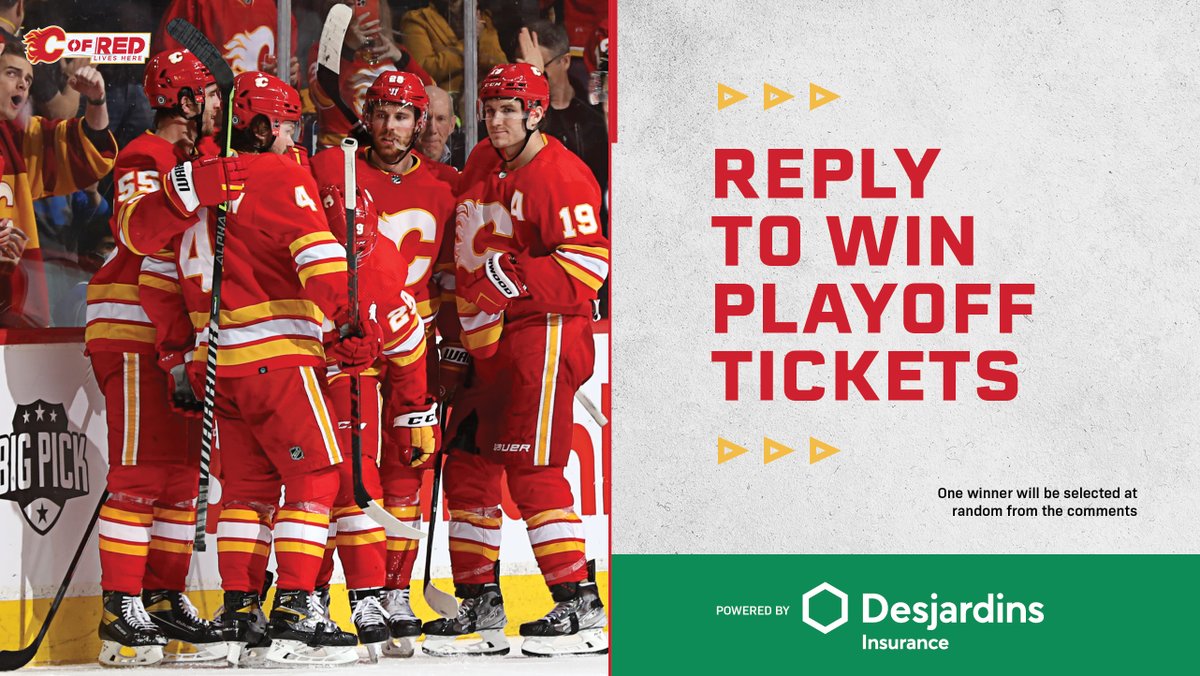 Calgary Flames (@nhlflames) on Twitter photo How would you like to win a pair of tickets to Game 5 on Wednesday night, courtesy of <a href="/DesjardinsGroup/">Desjardins Group</a>?
Entering is simple:
- Reply with who you would bring to the game
- RT this post
- Make sure you're following us
It's that easy! How would you like to win a pair of tickets to Game 5 on Wednesday night, courtesy of <a href="/DesjardinsGroup/">Desjardins Group</a>?
Entering is simple:
- Reply with who you would bring to the game
- RT this post
- Make sure you're following us
It's that easy!