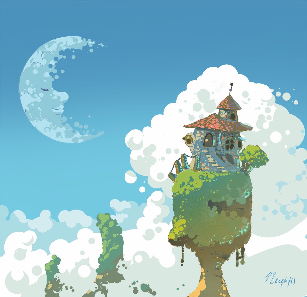 no humans sky cloud tree outdoors blue sky scenery  illustration images