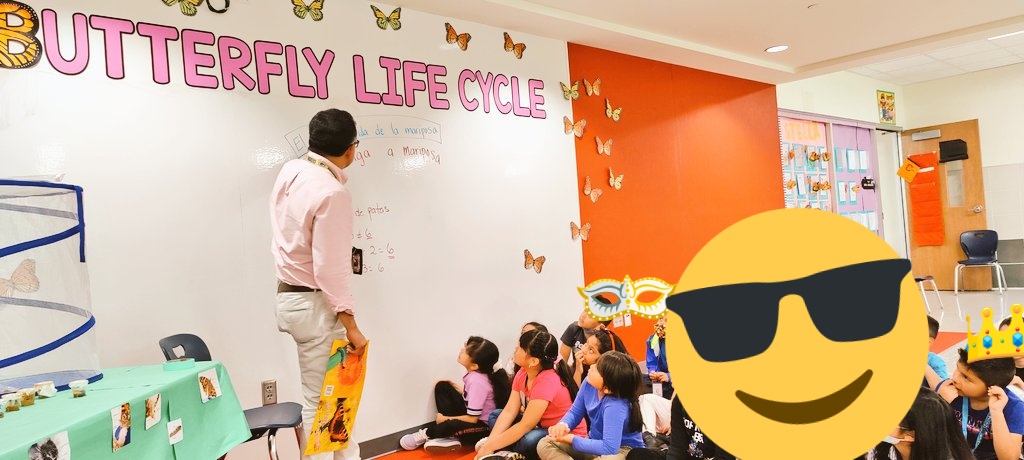 ChozetM's tweet photo. Thank you @OmarMun27016441  for the wonderful lesson on butterfly life cycle! Kids loved it!!! https://t.co/Fu3ZHOnzBP