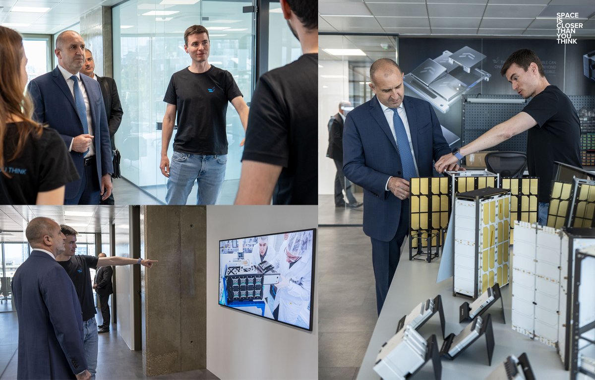 EnduroSat's tweet photo. We were honored to show our team and capabilities to the President of Bulgaria @PresidentOfBg at our Space HQ #spaceiscloserthanyouthink https://t.co/Ko2X85KOPp