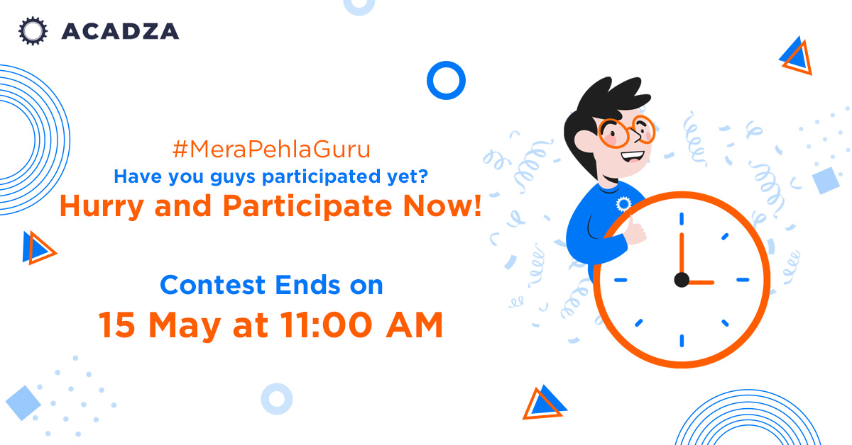 AcadzaDost's tweet photo. Hey guys! The contest ends soon. 💯 No entries will be considered after 15 May at 11:00 AM. So, what are you waiting for? 💁♂️ Participate now and get a chance to win Rs.1000 off on Gold Plan!
#MeraPehlaGuru #MothersDayContest #MothersDay #ContestAlert #Contest #ContestIsLive https://t.co/6Jfs9epXQP