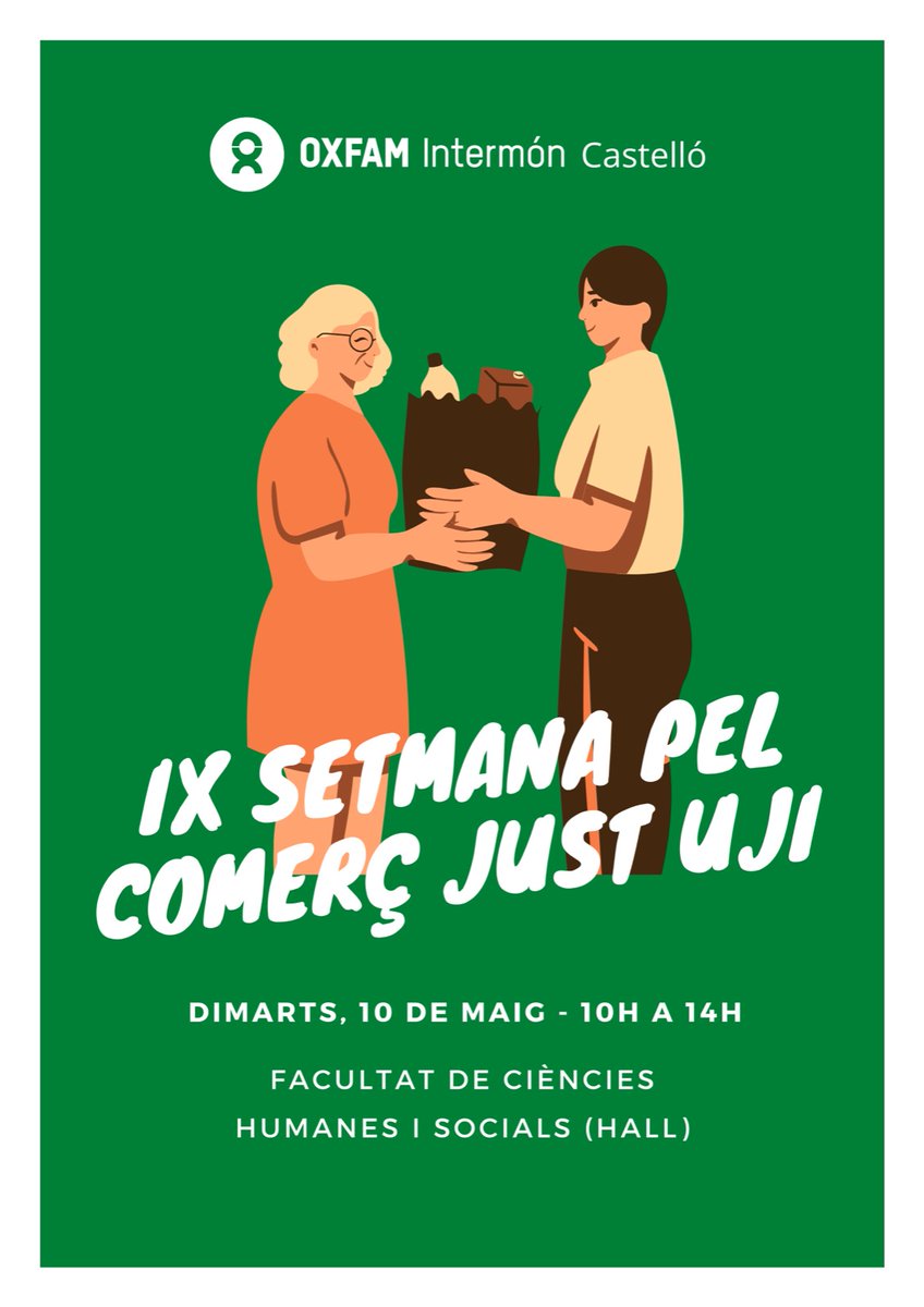 Avui en la Fira de Comerç Just.
<a href="/UJINoticias/">Noticias de la UJI</a> <a href="/fue_uji/">Fundación Universitat Jaume I-Empresa</a>