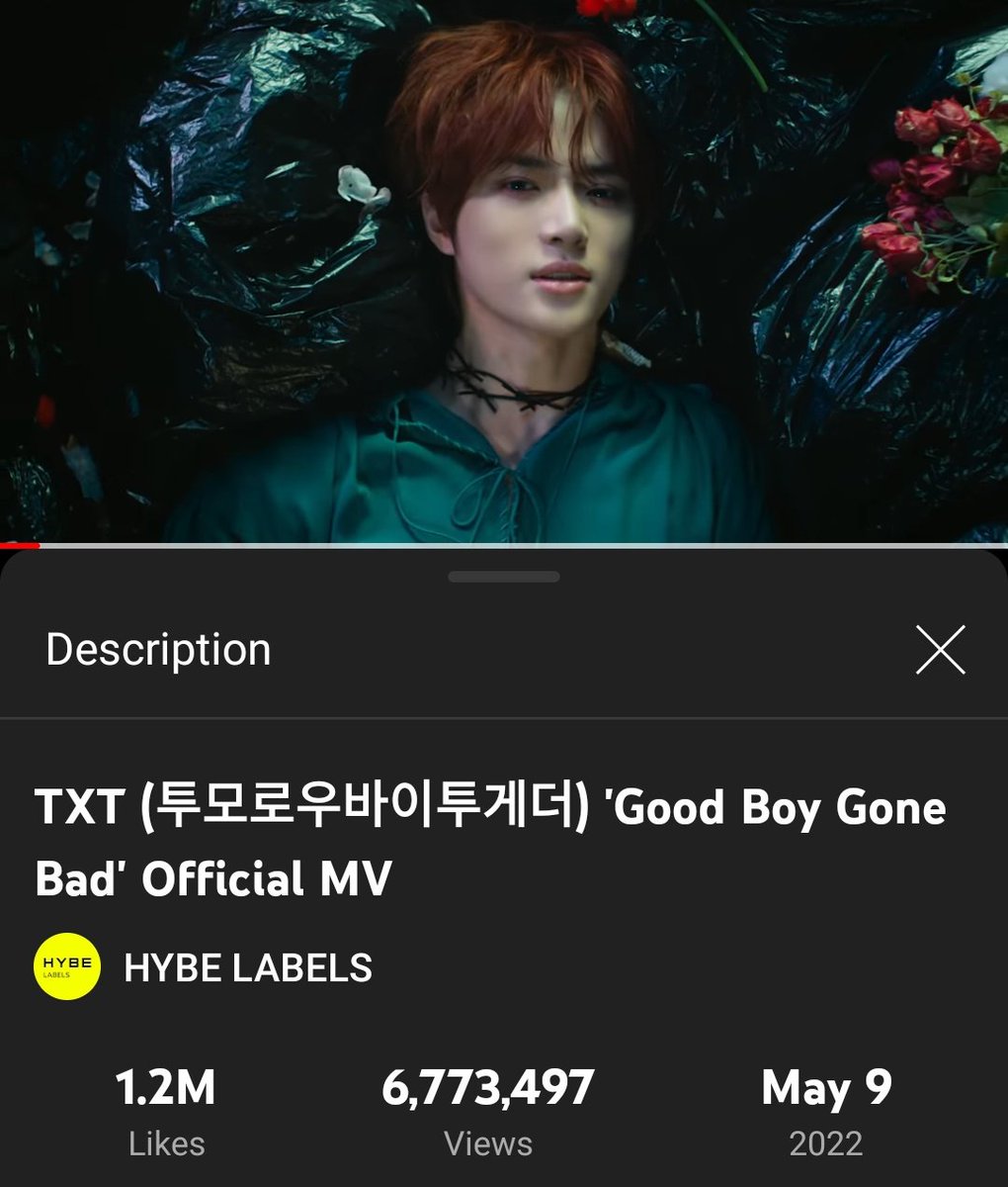 whipped4txt's tweet photo. WE'RE SO CLOSE ๐ญ๐ฅ
#ROADTO7M
#GOOD_BOY_GONE_BAD MV
๐:https://t.co/sDJddcGzE4
@TXT_members @TXT_bighit https://t.co/98ulHyJ70a