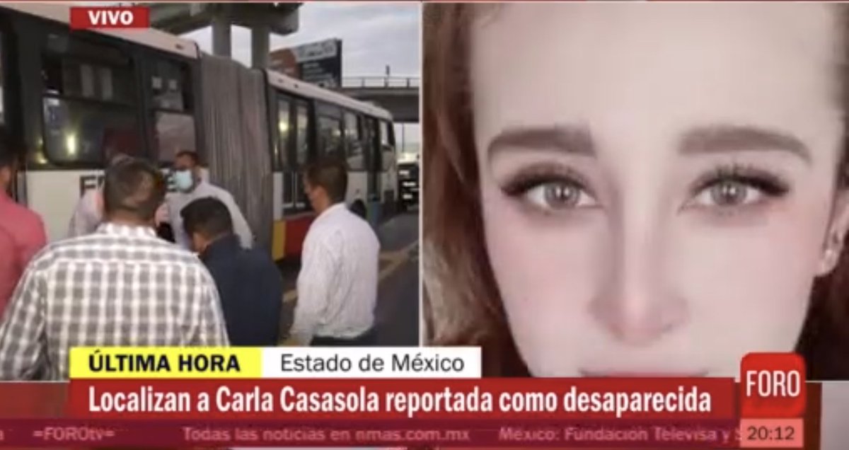 nmasforo's tweet photo. #ÚltimaHora: Autoridades confirman que fue encontrada sana y salva la joven Carla Casasola, reportada como desaparecida en el Estado de México. https://t.co/f8lkl6XW3P