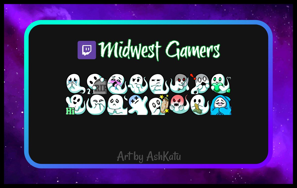 Ash1eon's tweet photo. Adorable little ghosties finished for the Midwest Gamers over on Twitch!
I am currently open for emote commissions!
#emotes #twitchemotes #streameremotes #streamer #streamerart #artist #digitalart #artoftwitter #artoftwitch #twitchstreamer #streamer #affiliate #art https://t.co/Yv7H2hISBo