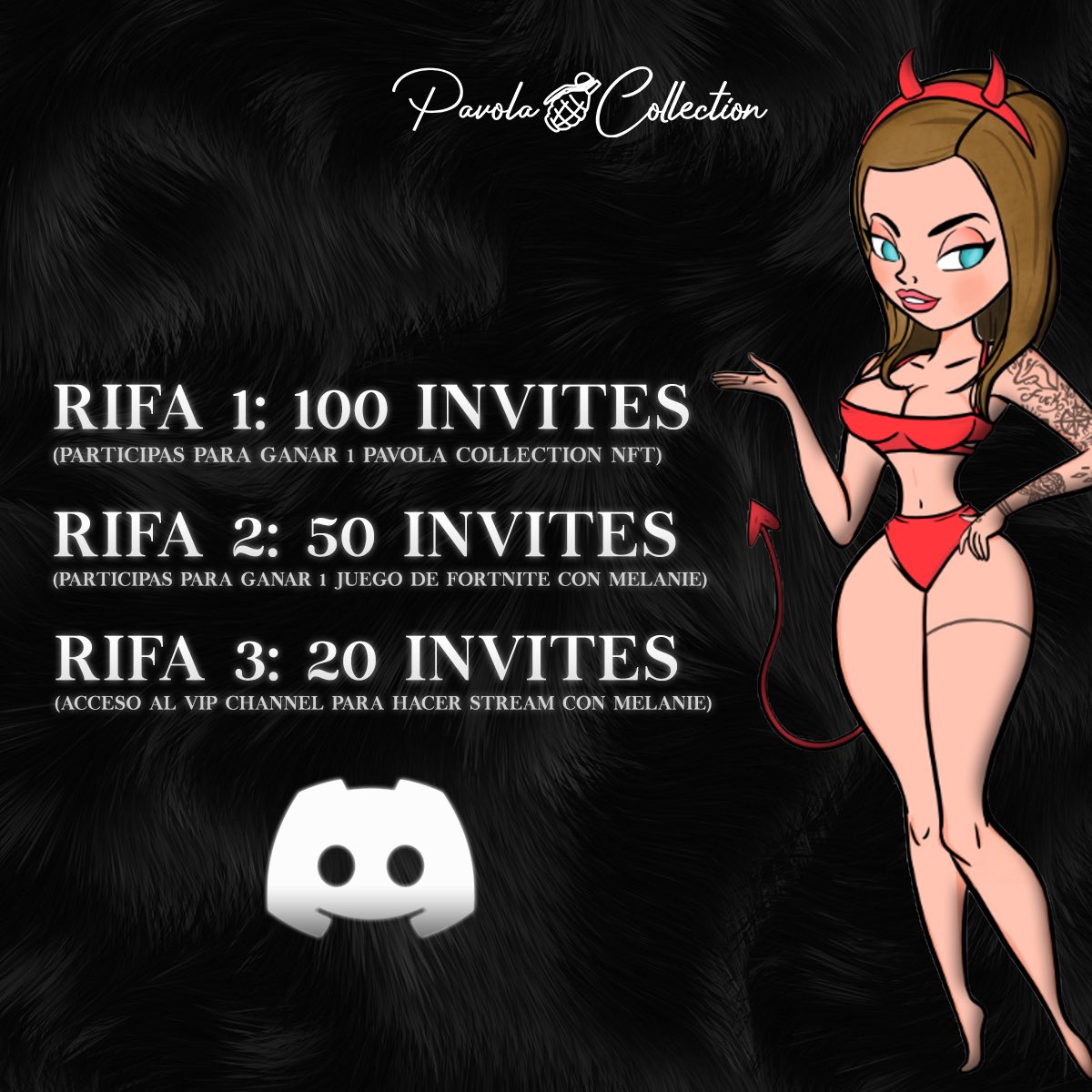 PavolaClub's tweet photo. Get in discord don’t miss the shot to meet Melanie @melaniepavola 

https://t.co/mATLExyyD8 https://t.co/QWx02fxaWI