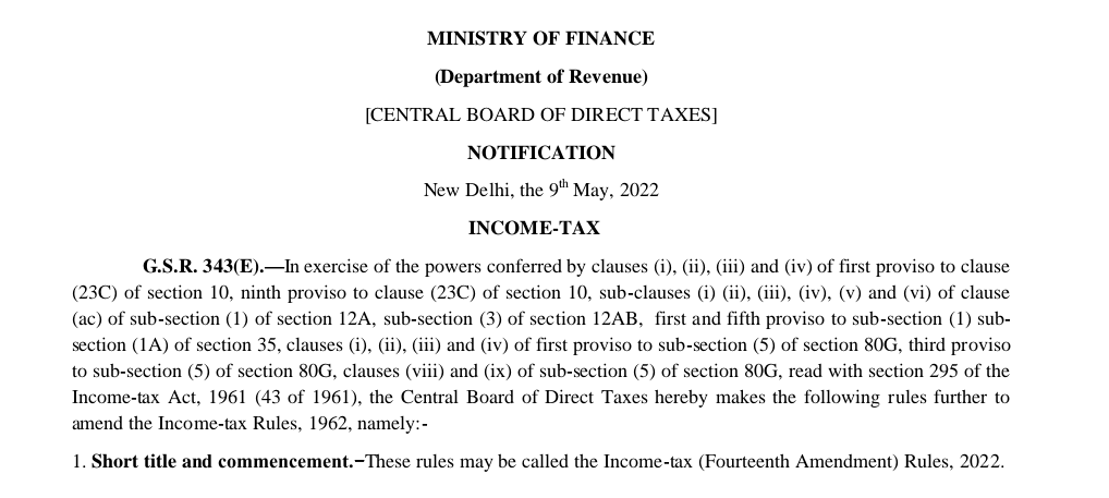 TaxationUpdates's tweet photo. Notification No. 51/2022 - Income Tax
Amendment in
Form No. 3CF
Form No. 10A
Form No. 10AB
Form No. 10BD
Form No. 10BE
https://t.co/BudIx1lcuY https://t.co/sM7SwRjX8f