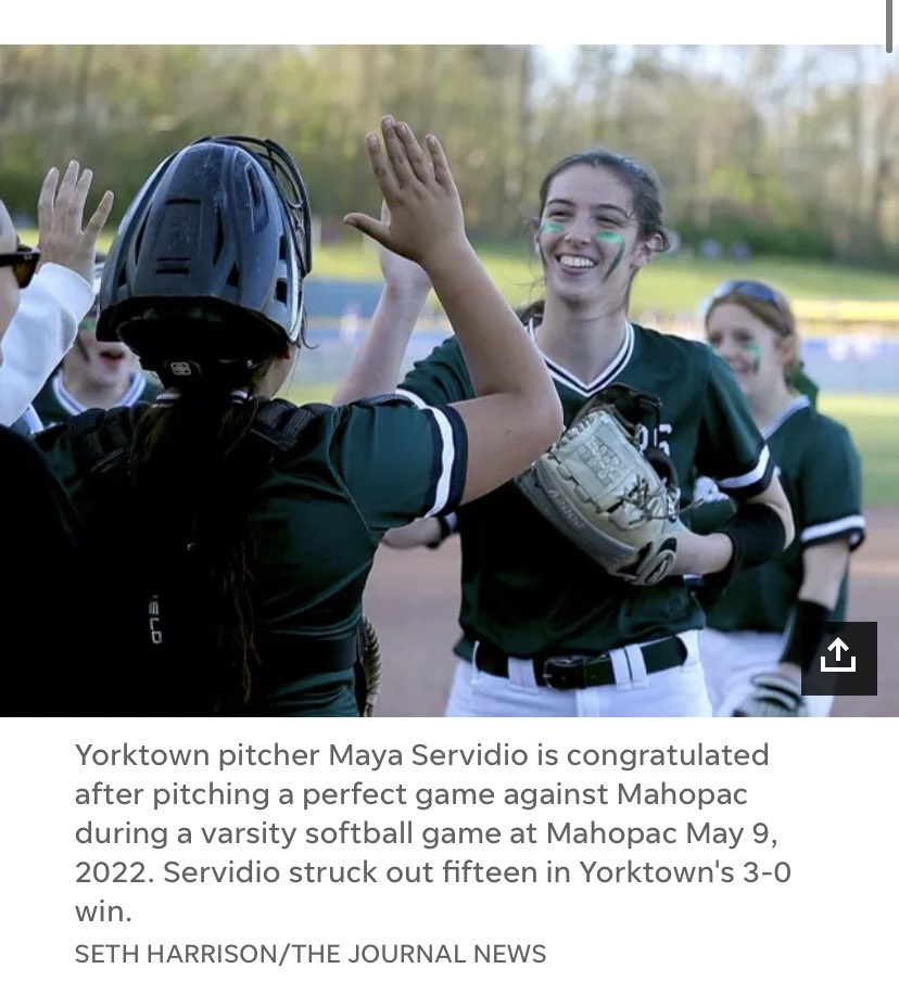 YorktownSB's tweet photo. Congratulations to @servedio720 on throwing a perfect game today👏🏼🔥 tallied up 15 Ks and only had to throw 72 pitches💪🏼 https://t.co/4uiCjvZfOD