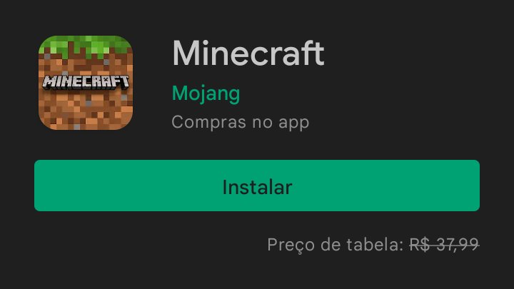 MINECRAFT DE GRAÇA NA PLAYSTORE! 