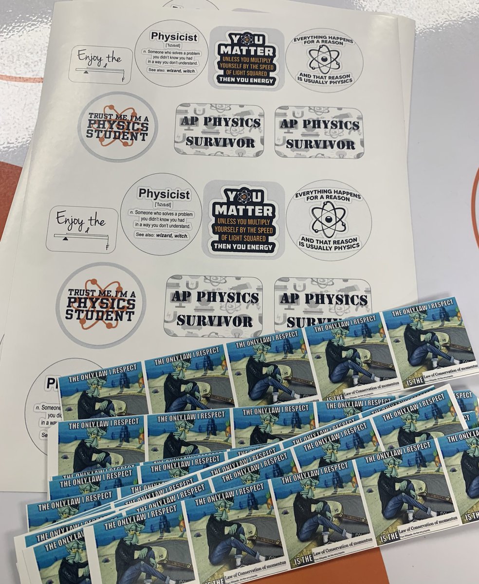 Ms_Mielissa's tweet photo. Printing out stickers for my #apphysics students as a mood booster before the exam 💪🏼 https://t.co/64URkcVUI4