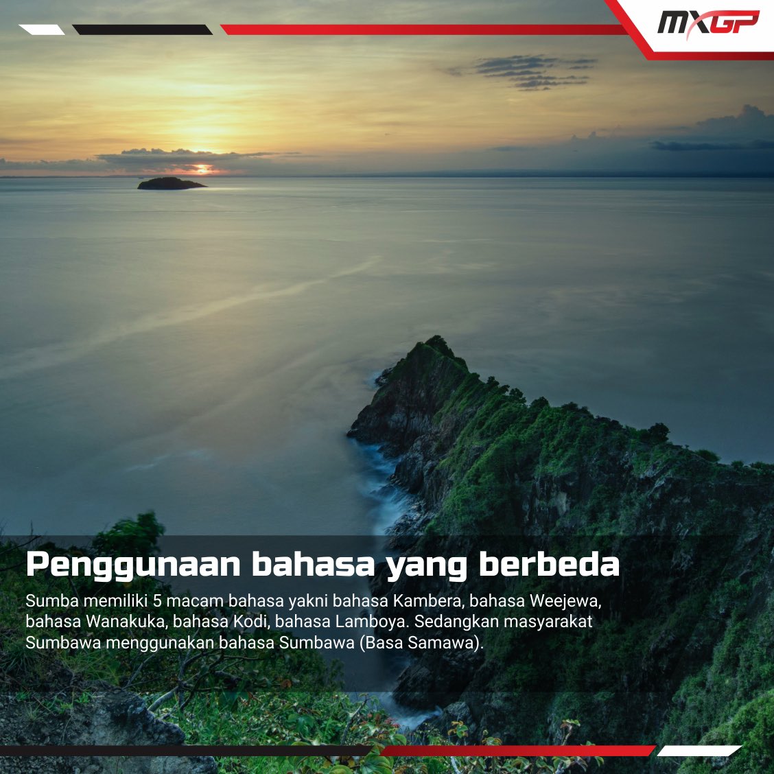 MXGP_Sumbawa's tweet photo. Karena namanya yang mirip, Sumba seringkali disamakan dengan Sumbawa padahal keduanya berbeda baik dari segi geografis, budaya ataupun bahasa.
#mxgp2022 #mxgpindonesia #mxgpsamota #mxgpsumbawa #ntb #nusatenggarabarat #sumbawa #indonesia https://t.co/KeQI6DJhsc