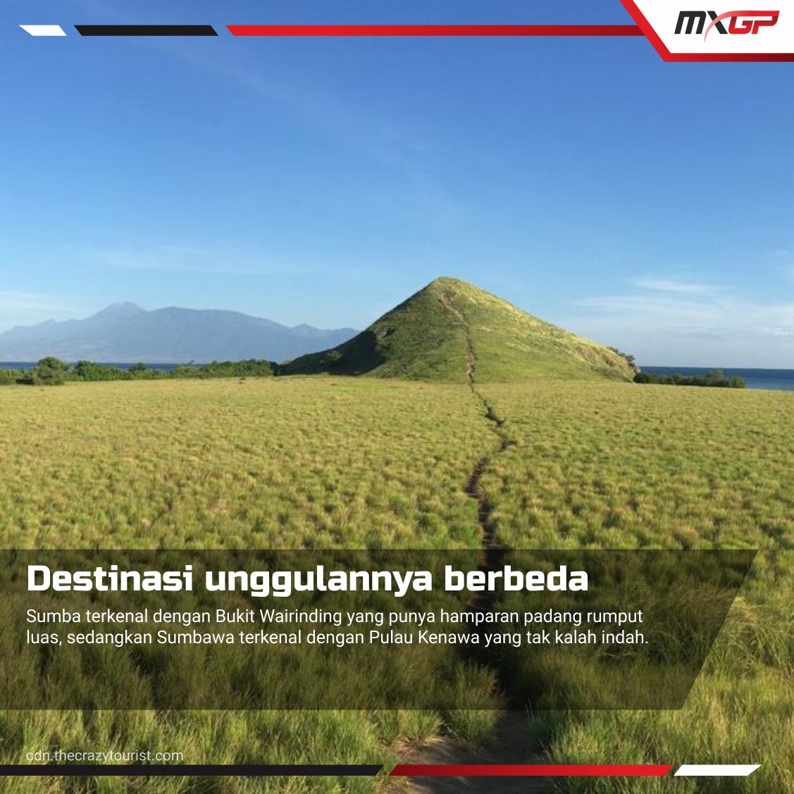 MXGP_Sumbawa's tweet photo. Karena namanya yang mirip, Sumba seringkali disamakan dengan Sumbawa padahal keduanya berbeda baik dari segi geografis, budaya ataupun bahasa.
#mxgp2022 #mxgpindonesia #mxgpsamota #mxgpsumbawa #ntb #nusatenggarabarat #sumbawa #indonesia https://t.co/KeQI6DJhsc