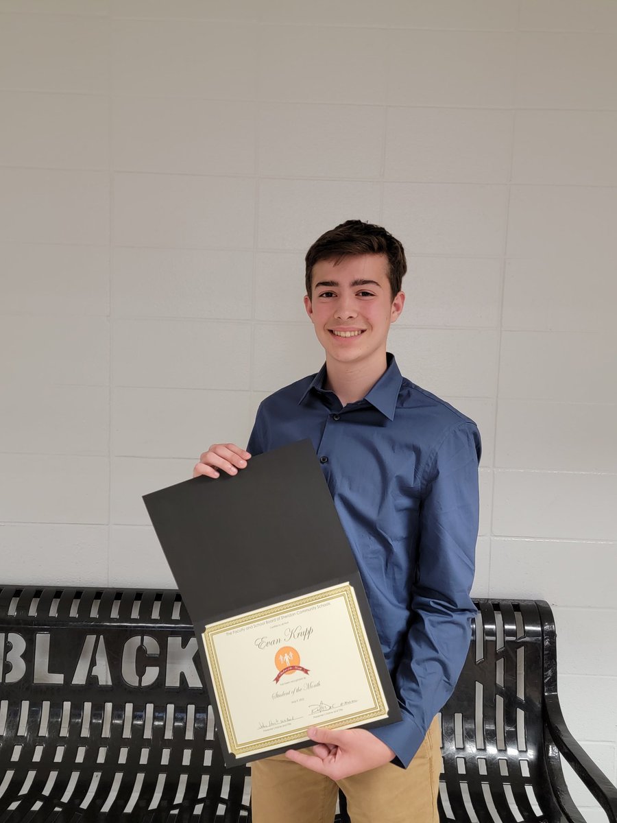 SheridanHS's tweet photo. Congratulations Evan - SHS Student of the Month! https://t.co/VDOCnFCtvR