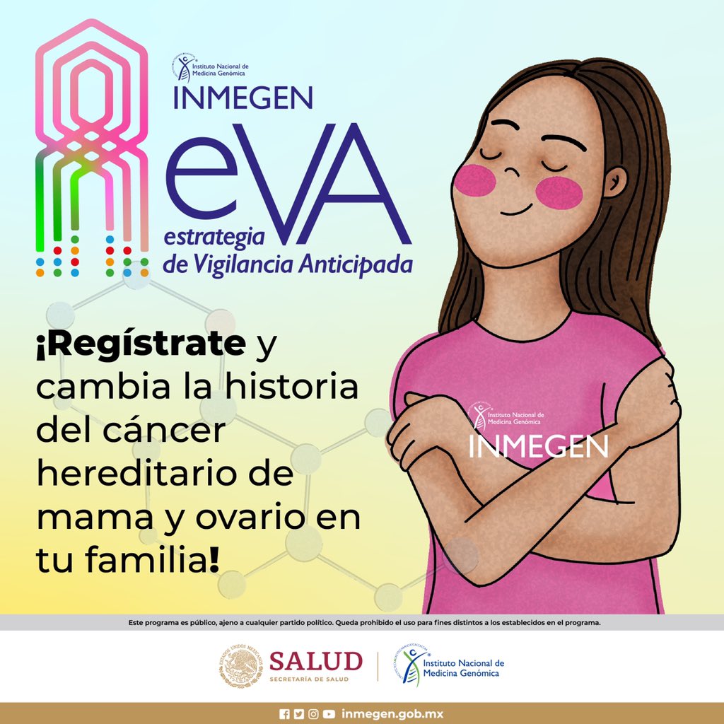 inmegen's tweet photo. #eVA es una estrategia integral de medicina de precisión que contempla la asesoría genética y detección de variantes en los genes causantes de predisposición a cáncer de ovario y mama. 🧬

Conoce más en 👉 https://t.co/kLZikQbuSV  

#PrevenciónConPrecisión https://t.co/CvyjAeObCM