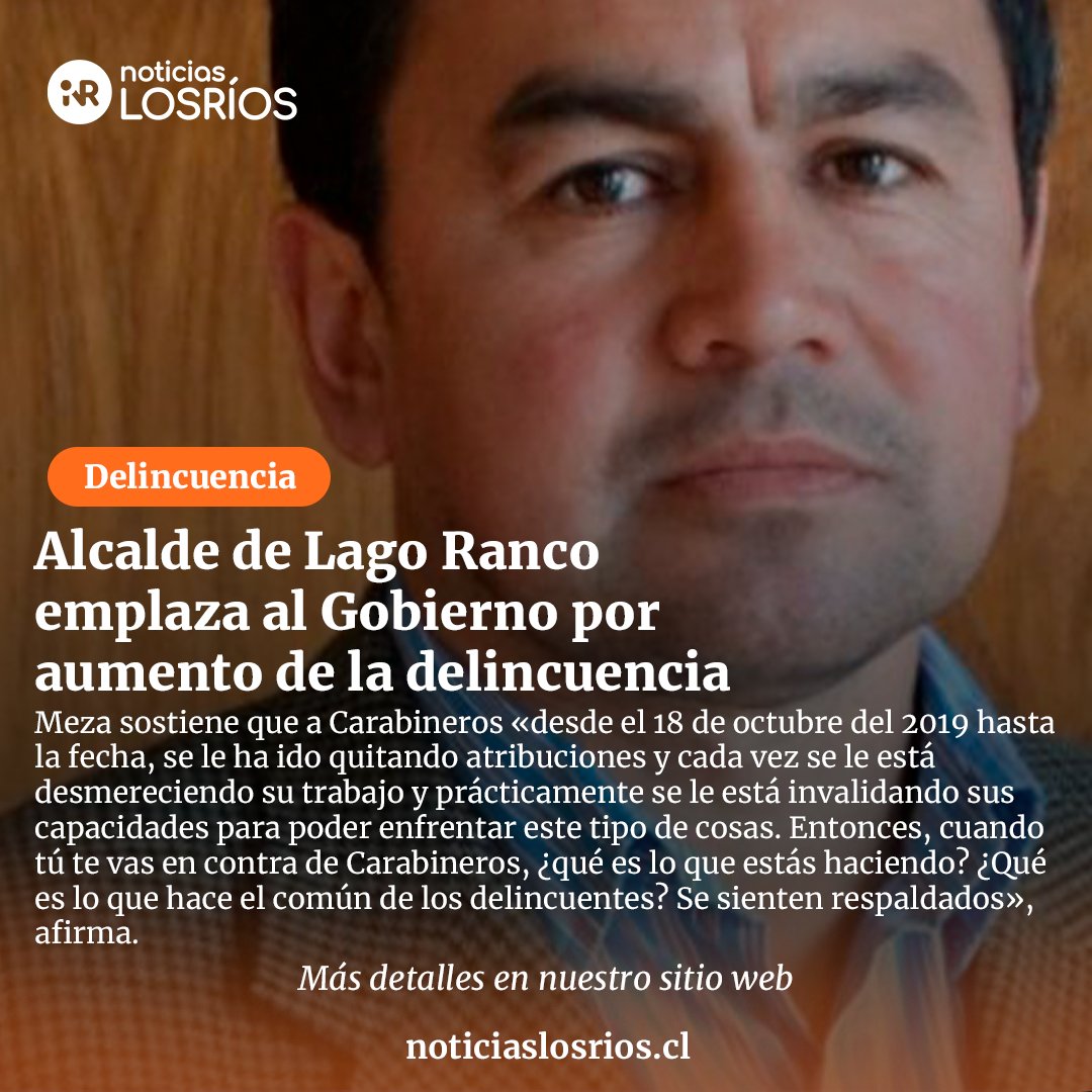 pulsolosrios's tweet photo. 🔴 #Delincuencia | Alcalde de Lago Ranco emplaza al Gobierno por aumento de la delincuencia https://t.co/K2xkHF63EJ https://t.co/5OXOx8MMUd