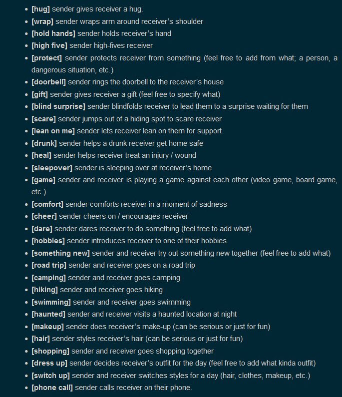 /. Comment what interaction you want!