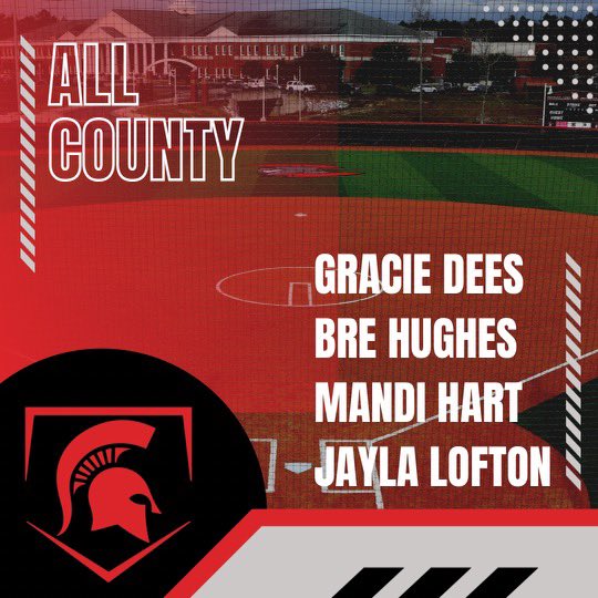 Congratulations to our girls who made the All County team! <a href="/gracie_dees/">Gracie Dees 2025</a> <a href="/brehughes_/">Bre Hughes</a> <a href="/mandi_joyyy/">mandi hart</a> <a href="/JaylaLofton/">Jayla Lofton</a> ‼️‼️ We are proud of you and the accomplishments you’ve made thus far, but we’re not done yet!! #GoSpartans