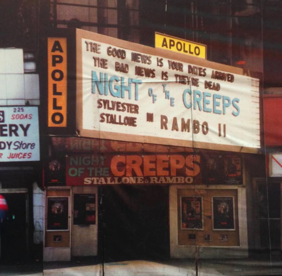 alucard8791's tweet photo. #Nightofthecreeps #apollo #movie #theater (1986)
Y la presentacion en la marquesina: "The good news is your dates arrived...the bad news is...they're dead!!!😣😆 + #ramboII hermoso combo! https://t.co/BEIuQLBHHd