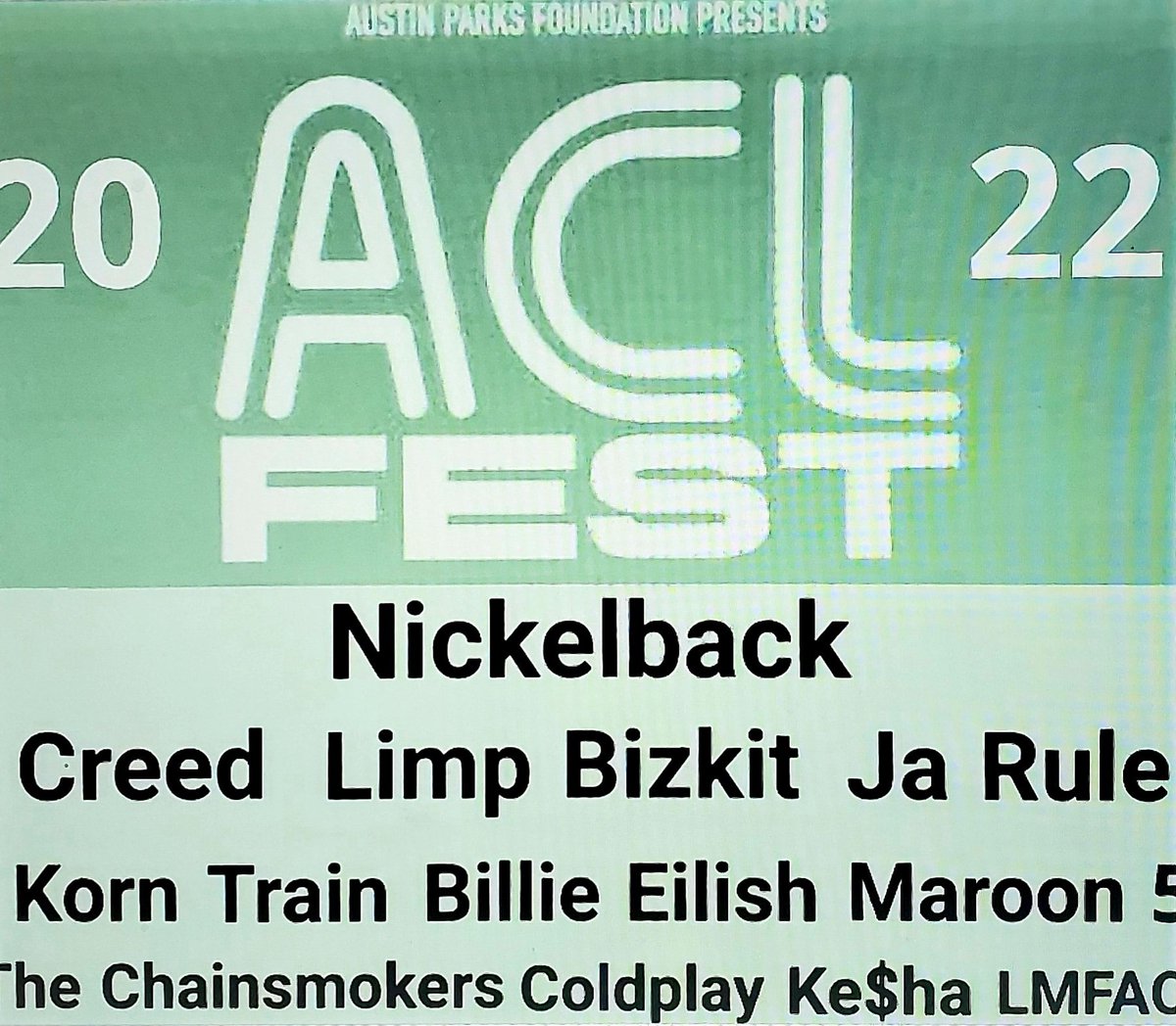 EvilMopacATX's tweet photo. EXCLUSIVE: Leaked partial ACL 2022 lineup 🔥🔥🔥 https://t.co/Hcx3tQCSF0