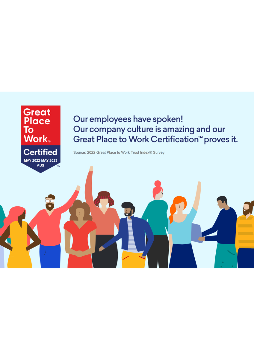 dius_anz's tweet photo. The data is in and our people have spoken! We’re officially Certified™ by Great Place to Work®!  🥳 We’re thrilled to have earned this achievement as it demonstrates our commitment to building a great culture and a great team at @dius_au 

#GPTWcertified #ExperienceDiUS https://t.co/VF6yFrcv7e