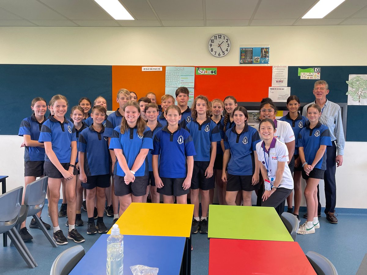 WOSQld's tweet photo. In April #FlyingScientist Prof. Ian Frazer, Caroline Frazer, YSA Dr. Soi Law, and #WoS program officer Dr. Sachini Fonseka traveled from Gladstone to Emerald to promote #STEM in rural and regional Queensland. Read the full story: https://t.co/YH9xtsOY2Y #science #flyingscientists https://t.co/7CZ7bPfk4L