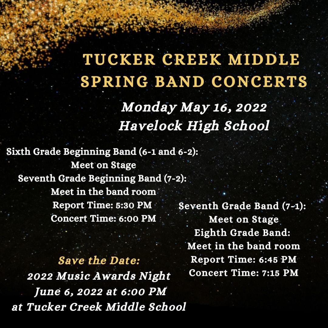 Band concerts are happening soon! Come out and listen to our Mighty Mustangs make music! <a href="/TuckerCreekBand/">TuckerCreekMSBand</a> <a href="/pir8temom2/">blairdyal</a>