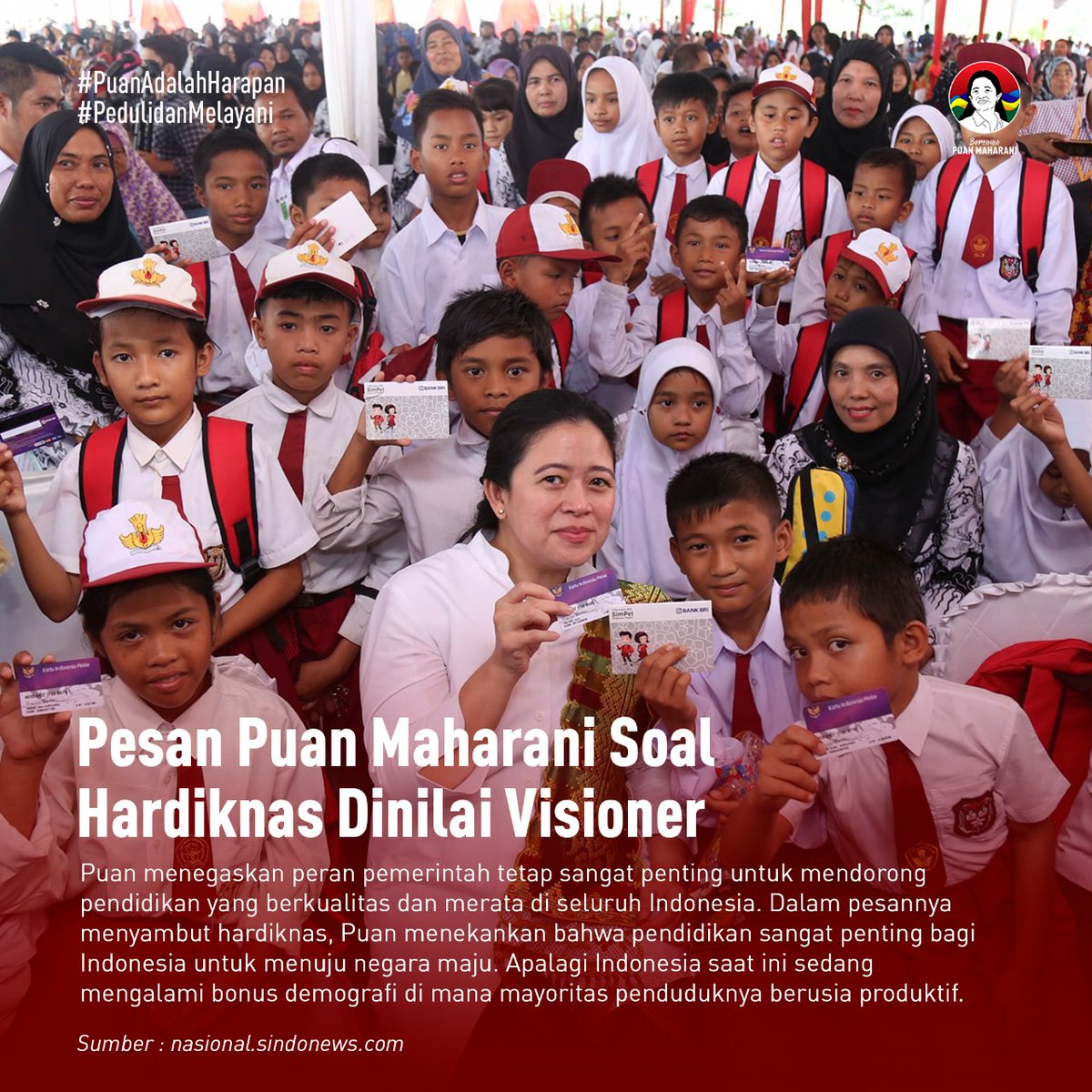Zedrlq's tweet photo. Puan Maharani berpesan agar pemerintah tatap mendorong pendidikan yang berkualitas dan merata di seluruh Indonesia
#PerempuanPunyaHarapan
Berdaya Bersama Puan https://t.co/f1p5y79rsU