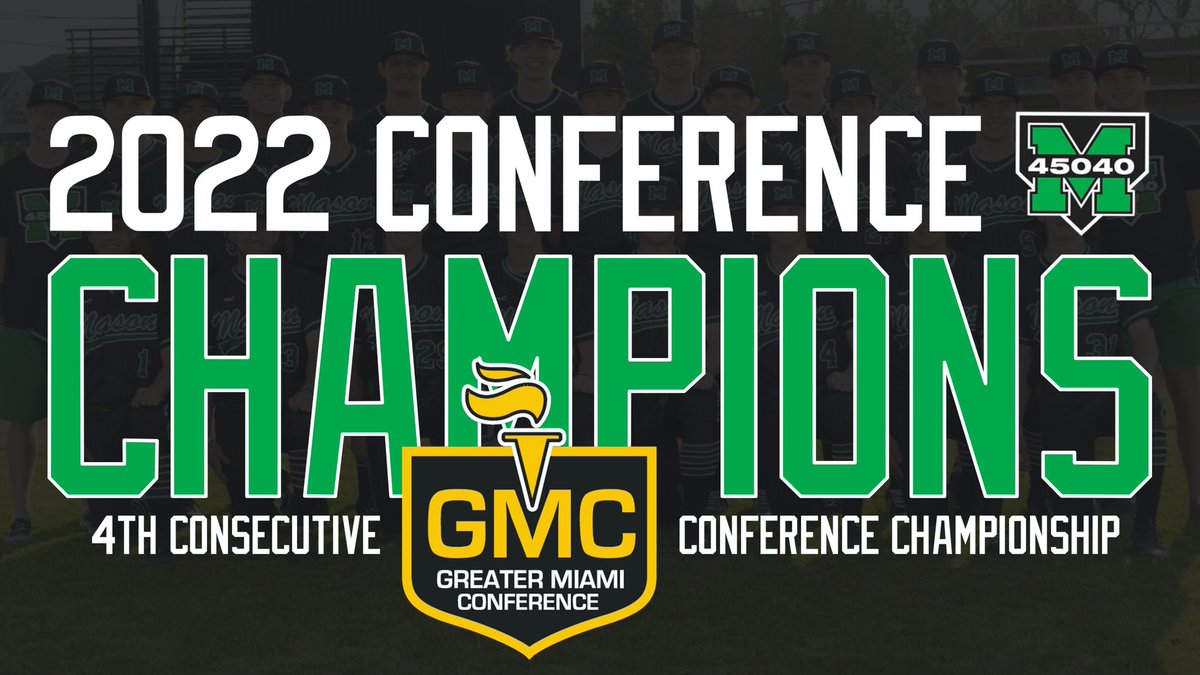 MasonHSBaseball's tweet photo. Based on todays results, Comets are sole 2022 GMC Conference Champions!
That’s 4 straight seasons -2020 earning the GMC title🥇⚾️ 
@gmcsports @MHSHomeRunClub @MHSComets @MHSsportsradio https://t.co/B2jghASNok