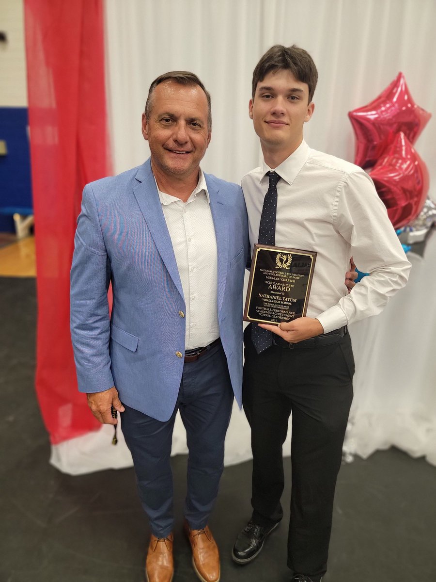 I was honored to be able to present Nate Tatum with the <a href="/NFFNetwork/">National Football Foundation</a> Scholar-Athlete Award tonight. He has worked hard for us for four years and will now go serve our country.
