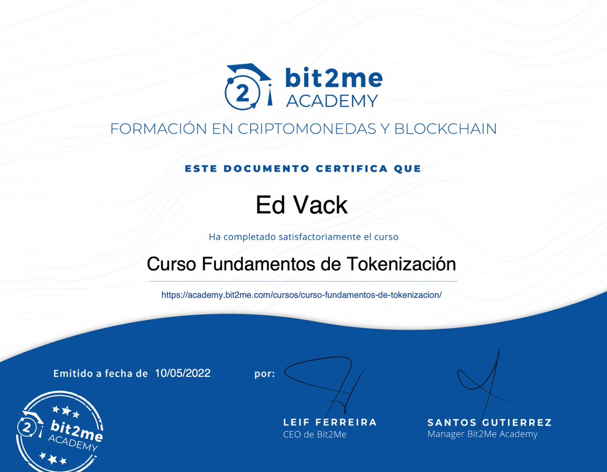 evack's tweet photo. Internet es la puerta de entrada a un universo de conocimento. Acabo de terminar el Curso Fundamentos de Tokenización, gratis y con un tremendo valor práctico, Muy recomendable https://t.co/kzZufFHS5S https://t.co/QzhS5wHRk3