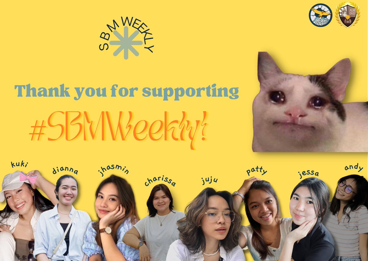 XUSBMSC's tweet photo. Mga Ka-Agila! π¦
#SBMWeekly project initiated by the Department of Communications Management has come to an end. π₯Ί
We would like to thank every one for your continuing love and support of this initiative. https://t.co/IlYcN47eaE