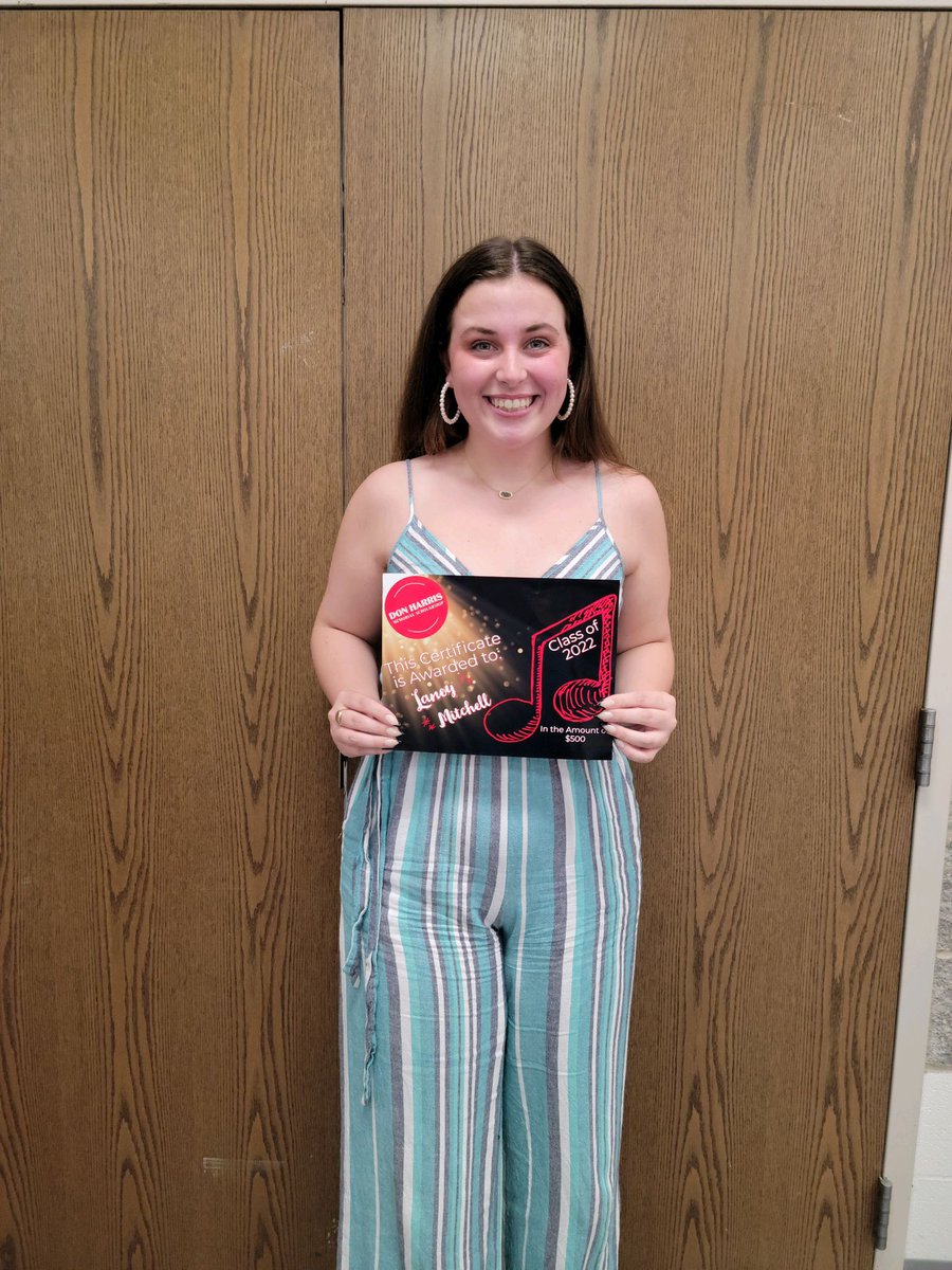 BHS_Music_Dept's tweet photo. Congratulations to Laney Mitchell. She received the Don Harris Memorial Scholarship for a graduating senior that will be going on to college for Music Education. She will be attend. Bowling Green in the Fall. https://t.co/B0MTttQopa