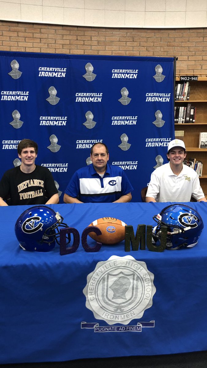 CHSIronmenFB's tweet photo. It has been a great 2022. Will miss these 3 as they signed, this Spring, to continue their education &amp; athletic careers: Kadin Beaver at Methodist Univ. (football), Jackson Owens at Lenoir-Rhyne Univ. (track) &amp; Cooper Sloan at Defiance Coll. (football).  #GoIronmen #GoBeGreat https://t.co/szdHoX5nm9