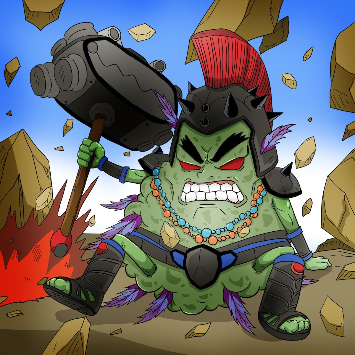 The Weedtardz Syndicate (@weedtardz) on Twitter photo Legendary <a href="/Weedtardz/">The Weedtardz Syndicate</a>. Guardian of the Cannaverse.
Element: Rock/Strength
DemoCrush's hammer is made of the strongest diamond known to Earth....Black Diamond.
One smash, and opponents go flying for miles...
Some say, for 420 miles. Powerful smash 🔥
#NFT #NFTCommunity Legendary <a href="/Weedtardz/">The Weedtardz Syndicate</a>. Guardian of the Cannaverse.
Element: Rock/Strength
DemoCrush's hammer is made of the strongest diamond known to Earth....Black Diamond.
One smash, and opponents go flying for miles...
Some say, for 420 miles. Powerful smash 🔥
#NFT #NFTCommunity