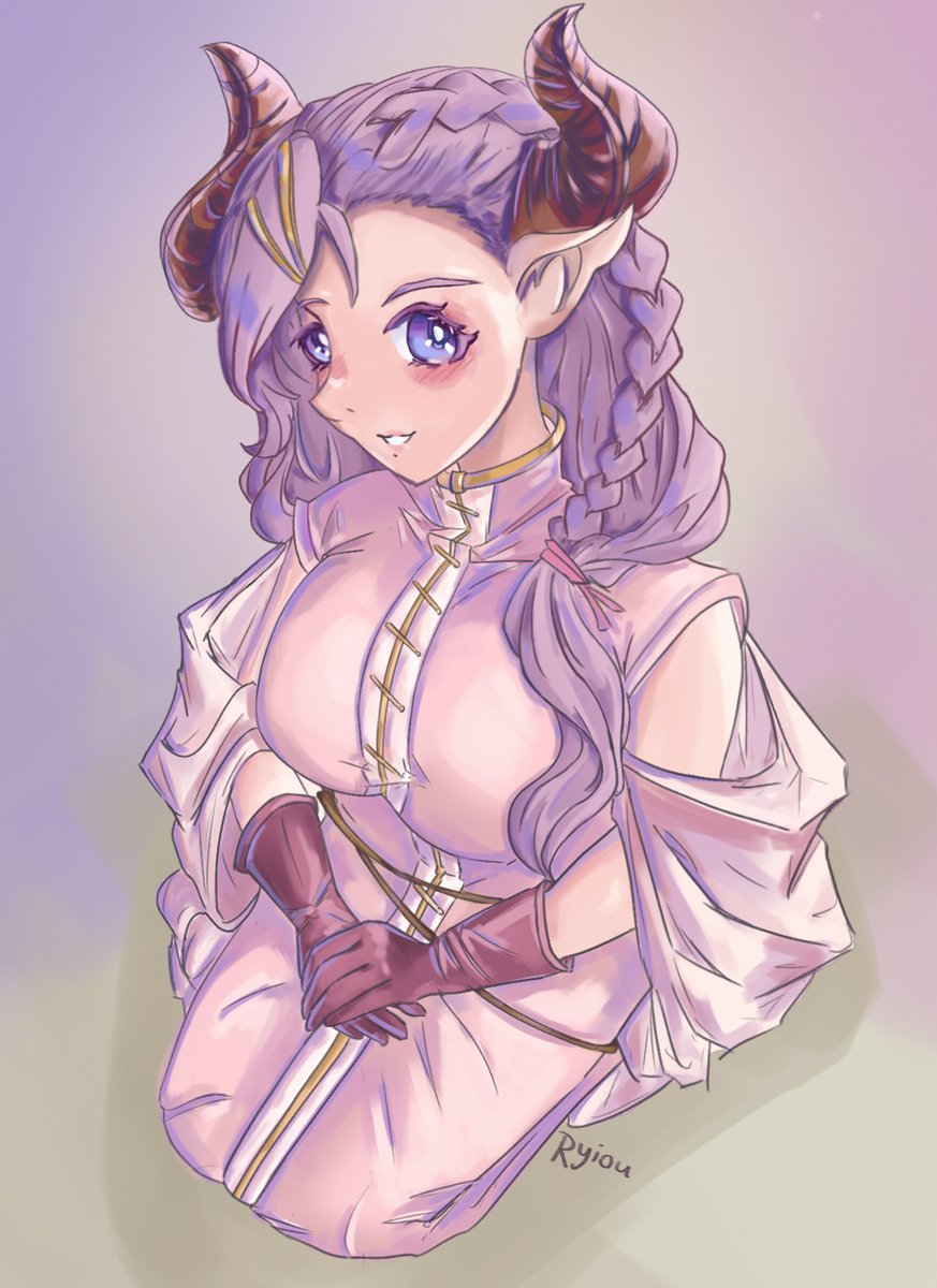 Ryiou5's tweet photo. Wasn't the happiest with my attempt at Laruna yesterday so we try again.
#granblue #art #draph https://t.co/Q31QMbAO1X