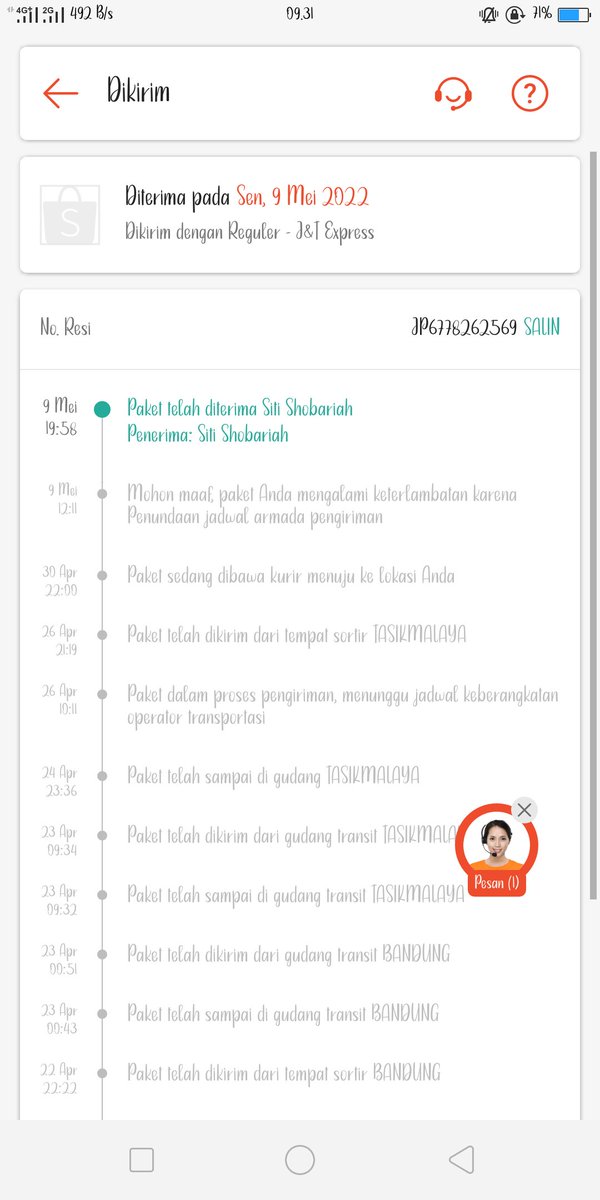 emakbapakKay's tweet photo. @jntexpressid koq gitu yaaaaa, udah mah telat gk ketulungan nganterin paket kerumah dri tgl 30 april tpsmpe skrng blm smpe ke tangan, di stts udh diterima tp gk ada tuh paket yg dateng..koq gitu sih kamu @jntexpressid https://t.co/D5QfTyIuNH