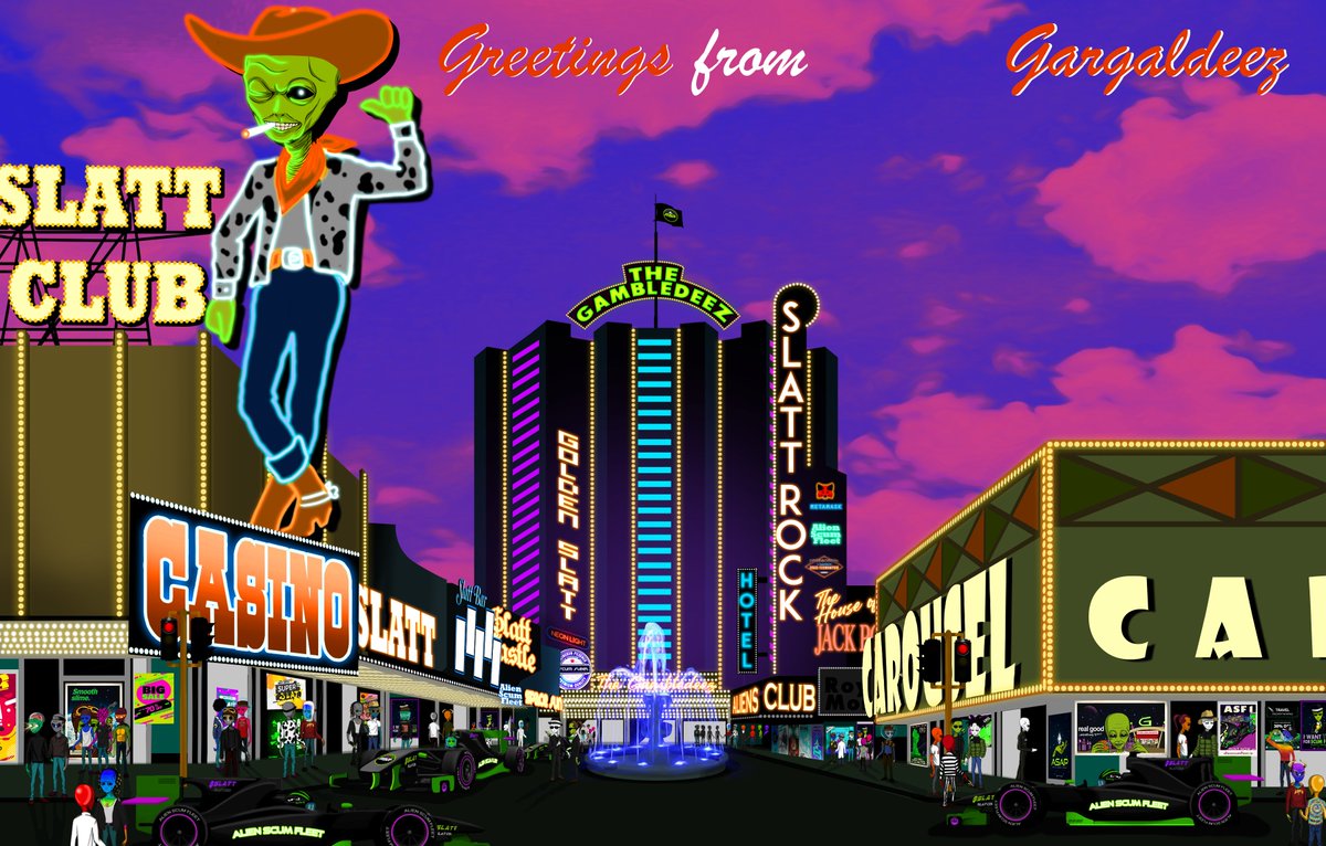 Hit the strip and wager your left nut at The Gambledeez Casino, coming to Slatt Rock on our <a href="/nftworldsNFT/">NFT Worlds</a> soon 🥜

More info in our discord👀discord.gg/asf