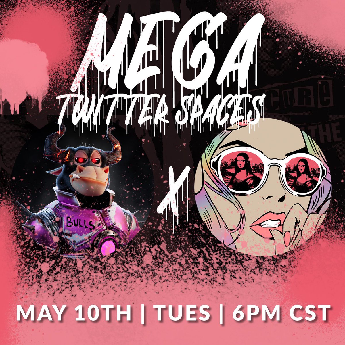 Tomorrow, Tuesday <a href="/artisthecure/">Art Is The Cure CIC</a> fam will be joining the <a href="/BullsApesProj/">Bulls and Apes Project</a> and other great projects for the much anticipated 🔥MEGA TWITTER SPACES🔥 $10k+ in giveaways! 

🚨Set your reminders 👇
x.com/i/spaces/1dRJZ…

#NFTs #NFTGiveaway
