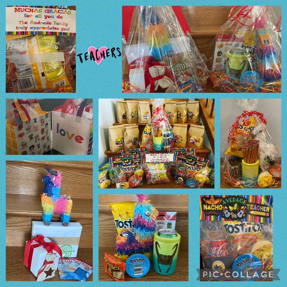 scorpiomom79's tweet photo. We spent last week showing love to our teachers. The kiddos raided the piñata stash to make special gifts. This momma might have stole the Nacho Average Teacher idea from @ScottHomeandSc1 :) I hope my kiddos will always have this love for their educators 💜 #gombertgators https://t.co/sVRSR2wII3