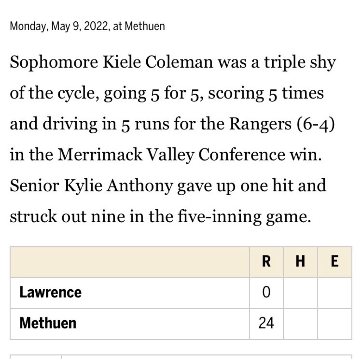 Methuen High Varsity Softball tweet media