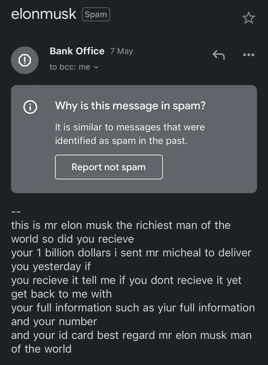 aaronreyman's tweet photo. Hey @elonmusk I know that you have many things to do and be worried, but with 500,000 dollars I will be OK. Promise https://t.co/DBmIIgFaUd