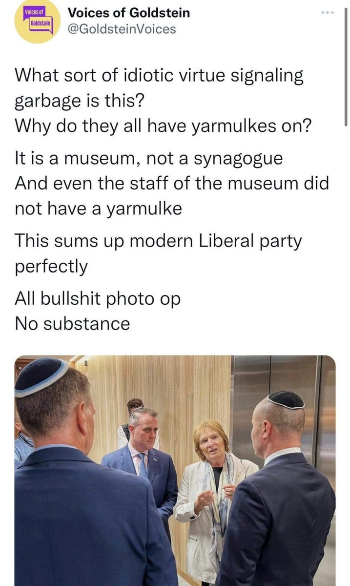 SouthwickMP's tweet image. Disgraceful! 

As a proud Jew how dare @zdaniel ‘s  campaign team tell me how I should pay respect to holocaust survivors.

Attacking Jews on how they express their faith is blatant anti-semitism. 

These so called Independents are not fit to represent our community.  

#auspol