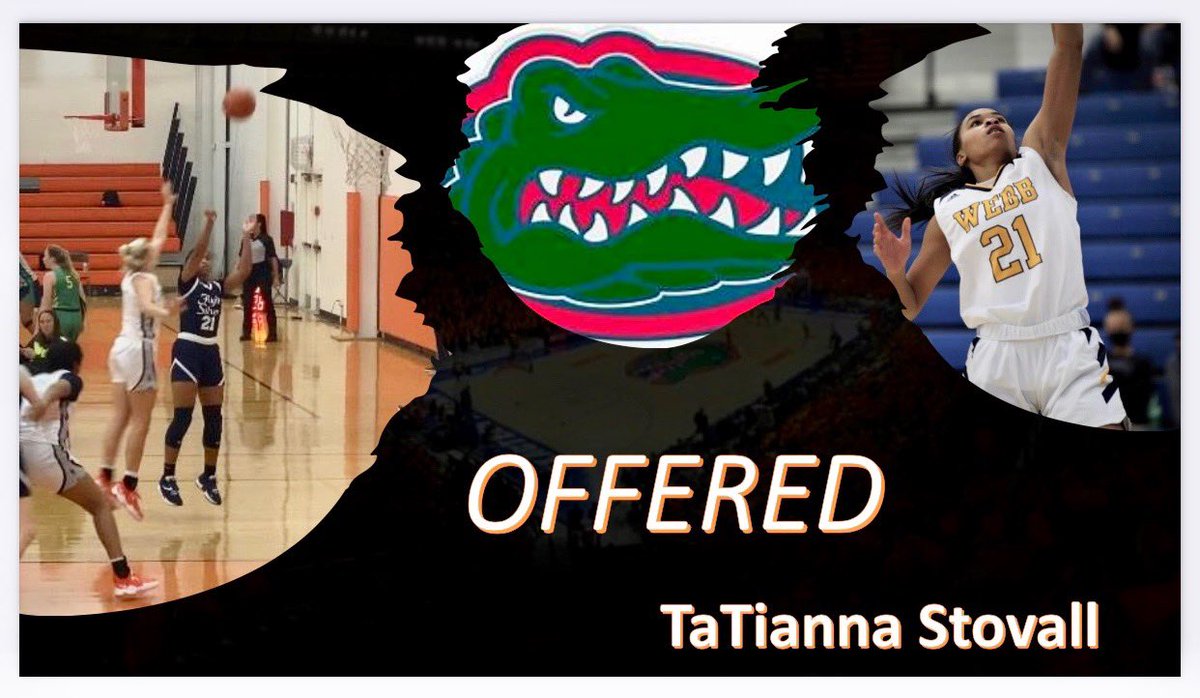 TaTiannaStovall's tweet photo. After a great conversation with @kraefin, I’m excited to announce that I have received an offer from @GatorsWBK. I look forward to building a relationship with your staff and team. Hope to get on campus soon! @Webb_GBB @TNFlightEYBL @aayers22 @WeWorkHoops @lburkey @coachshew https://t.co/WCmdldg4p6