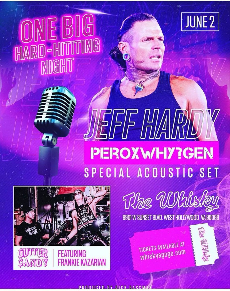 RT @AnissaBarrr: Jeff Hardy is going to be at the Whiskey Go-Go on Sunset Blvd. June 2nd https://t.co/9q4escxshG