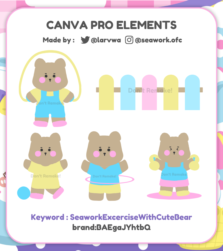 (Help RT) Halo!! Lala mau share element canva yang pernah lala buat nii. kalian bisa pake buat berbagai jenis editan 😘❤️

Link profile : canva.com/p/larvwa/

#zonauang canva pro, canva edu, canva lifetime member.