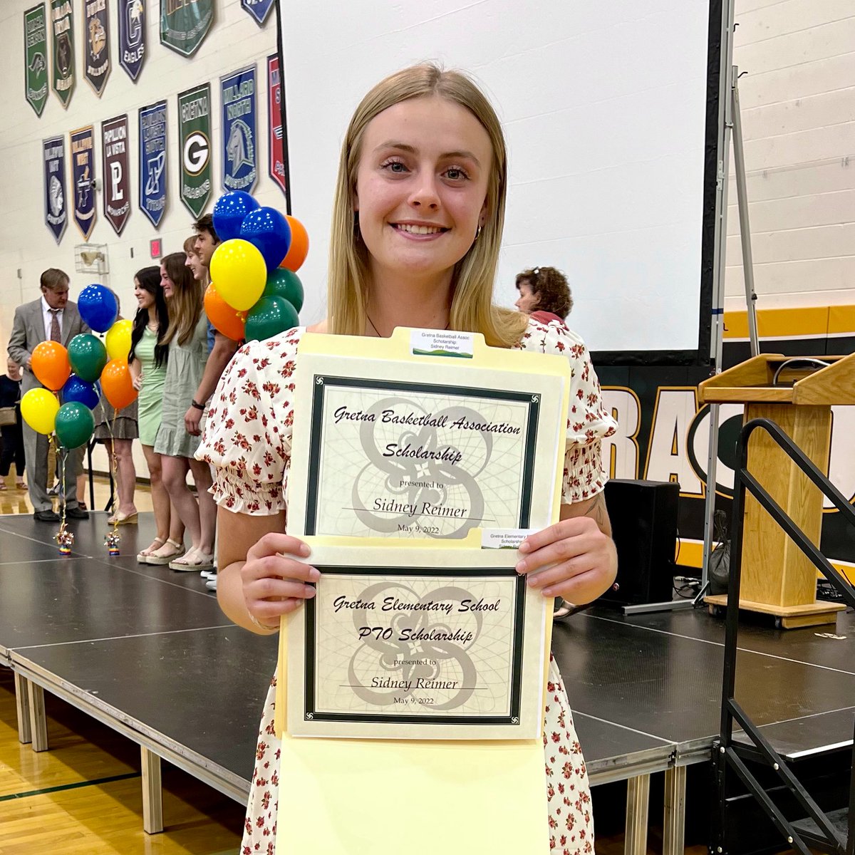 Congratulations on being honored with two local scholarships <a href="/reimer_sidney/">Sidney Reimer</a>! Gretna Elementary PTO &amp; Gretna Basketball Associate are both near and dear to our hearts!  💚📚💚🏀