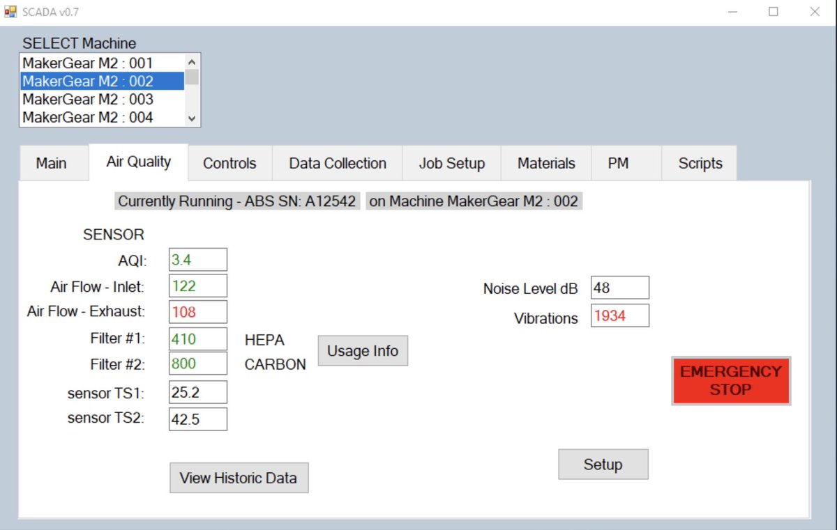 keith_developer's tweet image. I see @josefprusa is working on a nice stackable box for #3dprinters -Here is our custom smart box HMI showing air quality information (2021 version). Curious to see how the data from @Prusa3D will compare with ours? I see they are slow at innovation but do understand their cost.