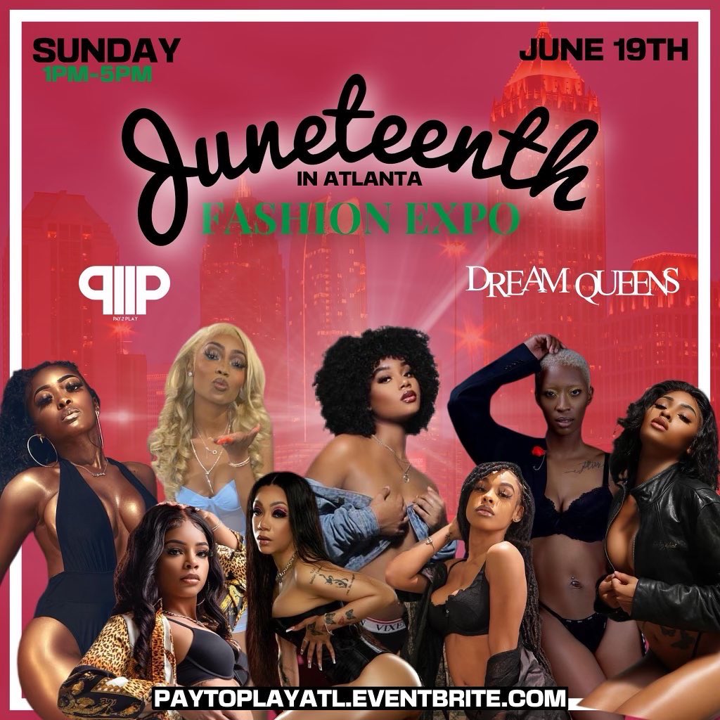 _shawnmitch's tweet photo. June 19th
❣️The Sexiest Fashion Show / Day Party ☀️
👕Fashion | 🍴Food | 💨Hookah | 🥂Drinks | 🛍Vendors | 🎧Djs 
Atlanta Takeover ✈️ 1pm—5pm 
🚨Presented By @paytoplay_ent  

@imb_kyla @jayvictoriaaa @WooBosco @DJShonChicago @Amazon_Goddess_ 

#DreamQueens #PayToPlayTour https://t.co/xiLNNRPyfD