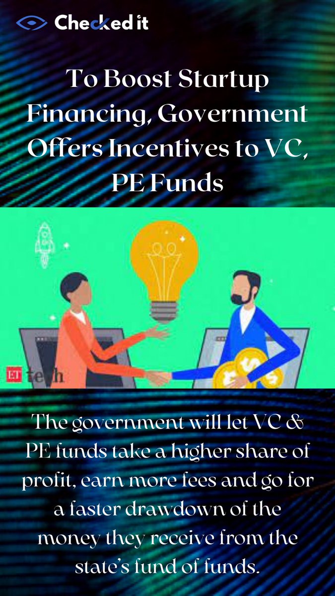 CheckedIt1's tweet photo. The government will allow VC and PE funds to take a larger percentage of earnings, make more fees, and withdraw money from the state's fund of funds more quickly.
 
#venturecapitalists #privateequity #sidbi #startups #governmentsupport #checkedit #checked_it #educhecked https://t.co/jUnIpRhons